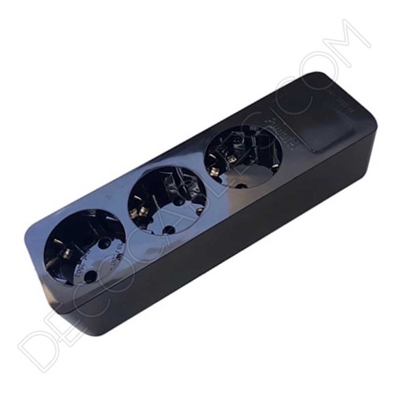 Base múltiple negra sin interruptor Base múltiple negra sin interruptor