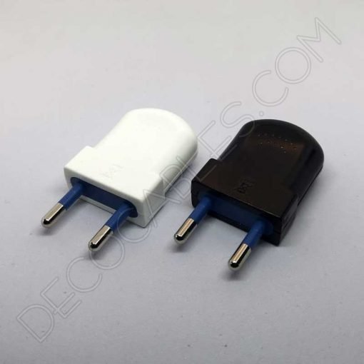 Clavija decorativa vintage para lámparas blanca y negra