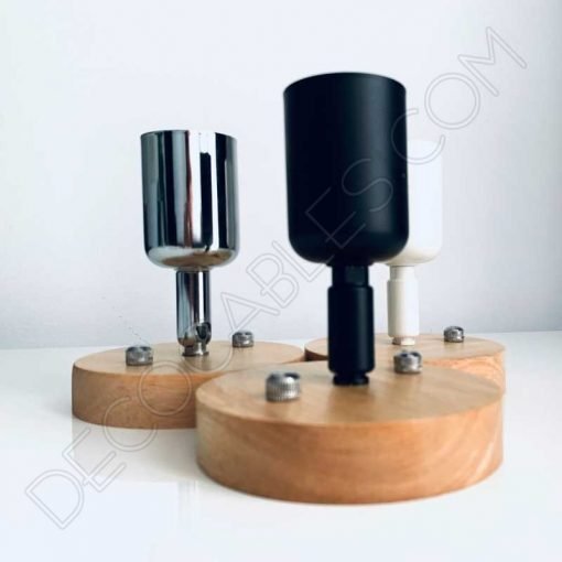 Apliques de techo o pared en metal y madera con rótula giratoria