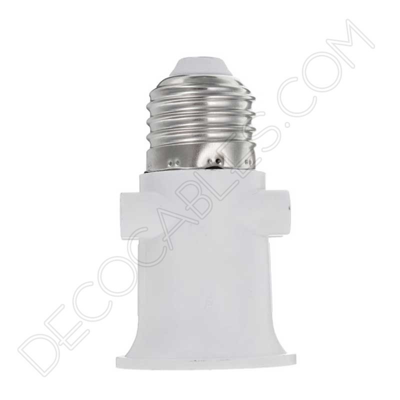Casquilllo adaptador doble enchufe blanco Casquilllo adaptador doble enchufe blanco