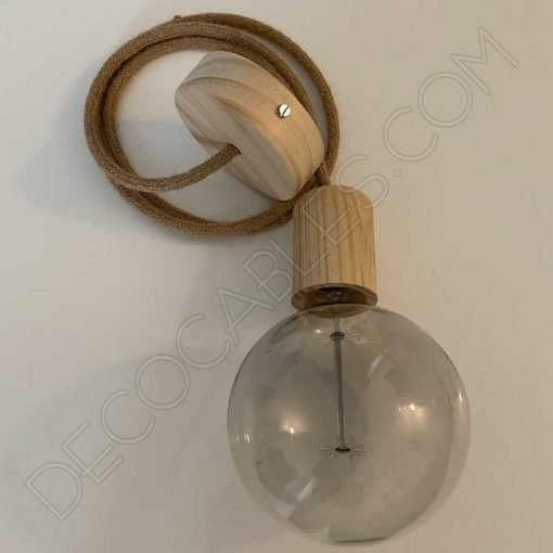 Lámpara colgante de cuerda de cáñamo redonda 2 Lámpara colgante de cuerda de cáñamo redonda