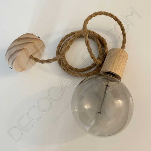 Lámpara colgante de cuerda de cáñamo trenzada 2 Lámpara colgante de cuerda de cáñamo trenzada