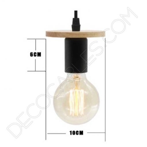 Lámpara Colgante disco de Madera y metal 8 Lámpara colgante disco madera y metal