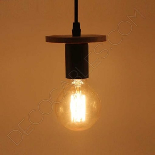 Lámpara Colgante disco de Madera y metal 5 Lámpara colgante disco madera y metal