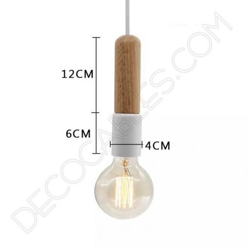 Lámpara Colgante tubular de Madera y metal 7 Lámpara colgante tubular madera y metal