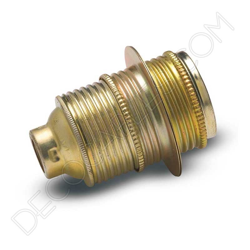 Portalámparas dorado latón E14 con arandelas Portalámparas dorado latón E14 con arandelas