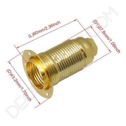 Portalámparas metálico Vintage con arandela E14 dorado 6 Portalámparas dorado latón E14 con arandelas