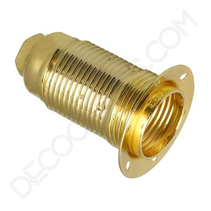 Portalámparas dorado latón E14 con arandelas Portalámparas dorado latón E14 con arandelas