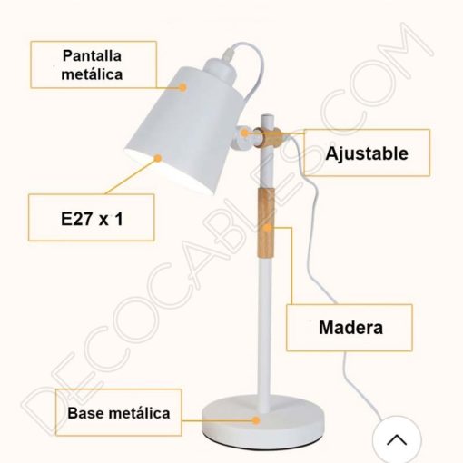 Lámpara flexo de escritorio estilo nórdico modelo Simply (blanco) 3 Flexo lámpara de escritorio estilo nórdico modelo simply