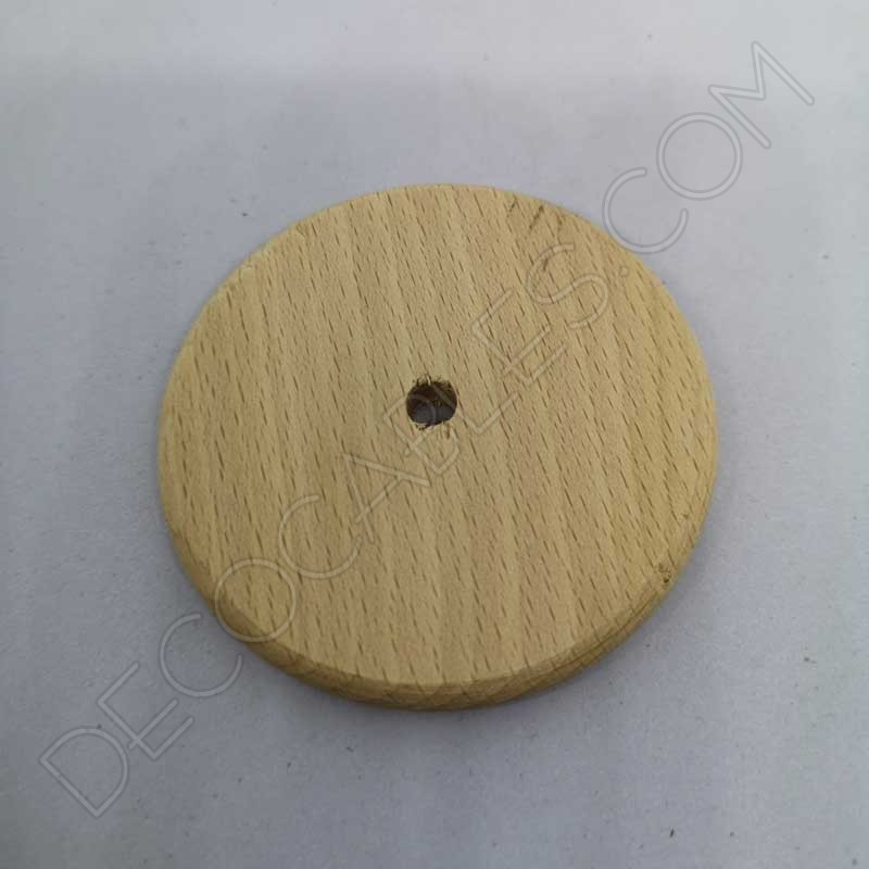 Platillo disco de madera para cable de lámparas Platillo disco de madera para cable de lámparas