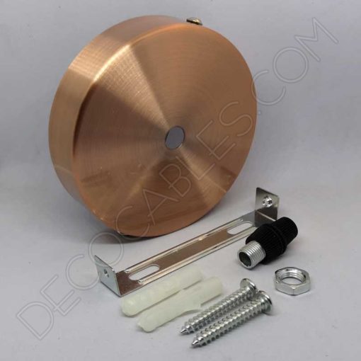 Soporte metálico para lámpara 1 orificio (diámetro 10 cm) 2 Soporte de techo para lámparas metálico cobre