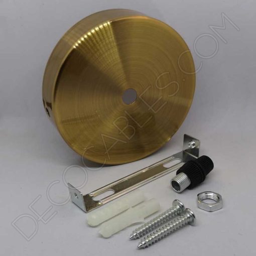 Soporte metálico para lámpara 1 orificio (diámetro 10 cm) 8 Soporte de techo para lámparas metálico oro nuevo