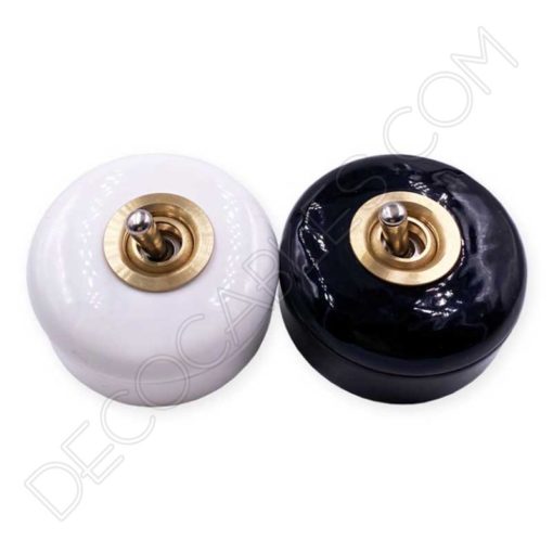 Interruptor conmutado porcelana vintage serie oro