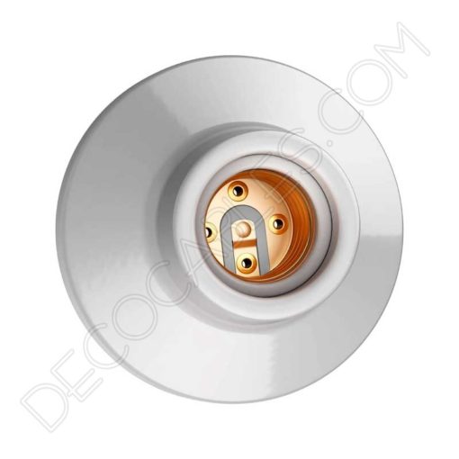 Portalámparas zócalo Retro porcelana blanco Elektra 4 Portalámparas cerámica zócalo blanco modelo elektra