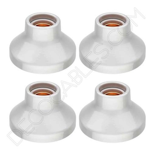 Portalámparas zócalo Retro porcelana blanco Elektra 7 Portalámparas cerámica zócalo blanco modelo elektra
