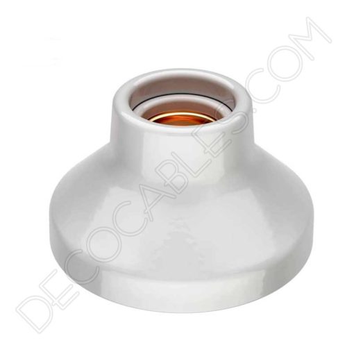 Portalámparas zócalo Retro porcelana blanco Elektra 3 Portalámparas cerámica zócalo blanco modelo elektra