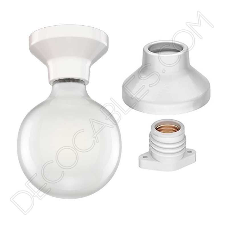 Portalámparas cerámica zócalo blanco modelo elektra Portalámparas cerámica zócalo blanco modelo elektra