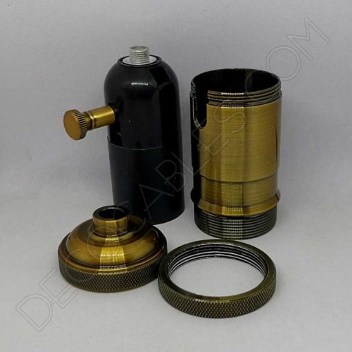 Portalámparas vintage de latón con regulador de intensidad 3 Portalámparas con regulador en latón