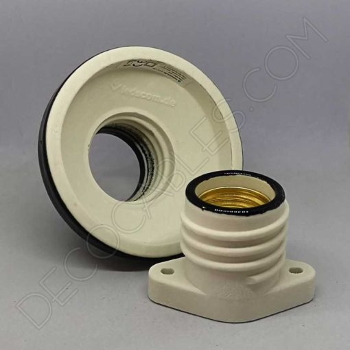 Portalámparas zócalo cerámico modelo elektra negro