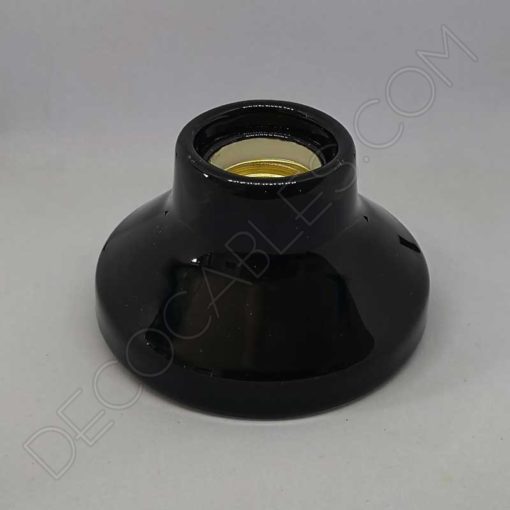 Portalámparas zócalo cerámico modelo elektra negro