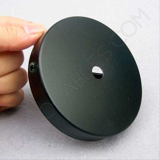 Soporte metálico para lámpara 1 orificio blanco y negro (diámetro 10 cm) 2 Soporte metálico de techo para lámpara