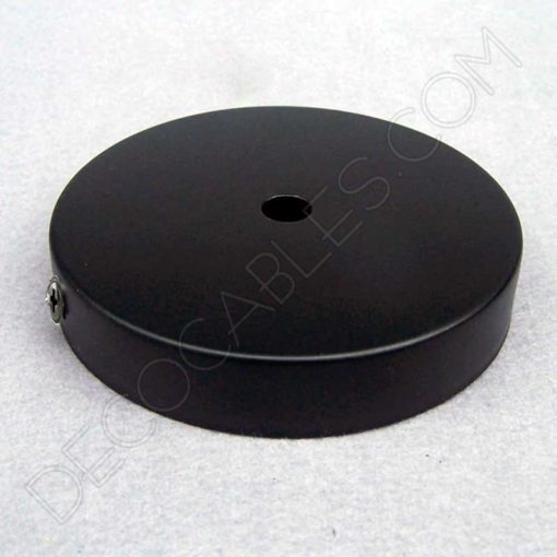 Soporte metálico para lámpara 1 orificio blanco y negro (diámetro 10 cm) 5 Soporte metálico de techo para lámpara