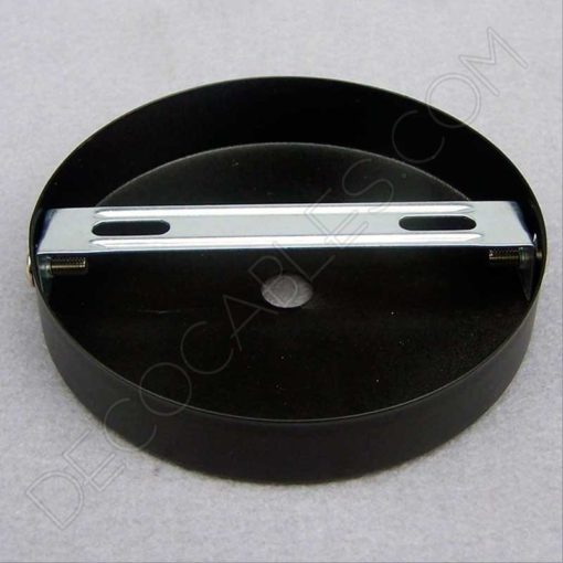 Soporte metálico para lámpara 1 orificio blanco y negro (diámetro 10 cm) 6 Soporte metálico de techo para lámpara