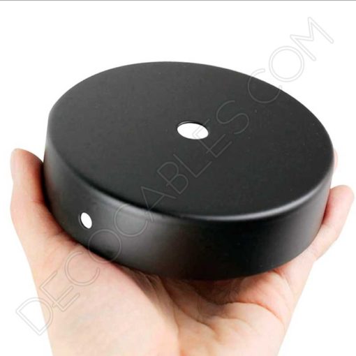 Soporte metálico para lámpara 1 orificio blanco y negro (diámetro 10 cm) 3 Soporte metálico de techo para lámpara