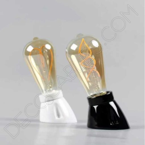 Portalámparas esmaltado porcelana curvo