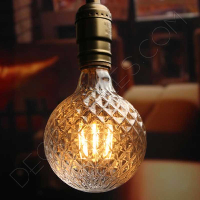 Bombilla decorativa led globo diamante cristal ámbar 4w Bombilla decorativa led globo diamante cristal ámbar 4w