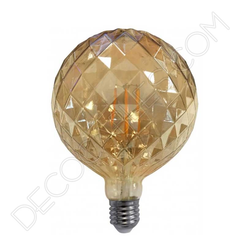 Bombilla decorativa led globo diamante cristal ámbar 4w Bombilla decorativa led globo diamante cristal ámbar 4w