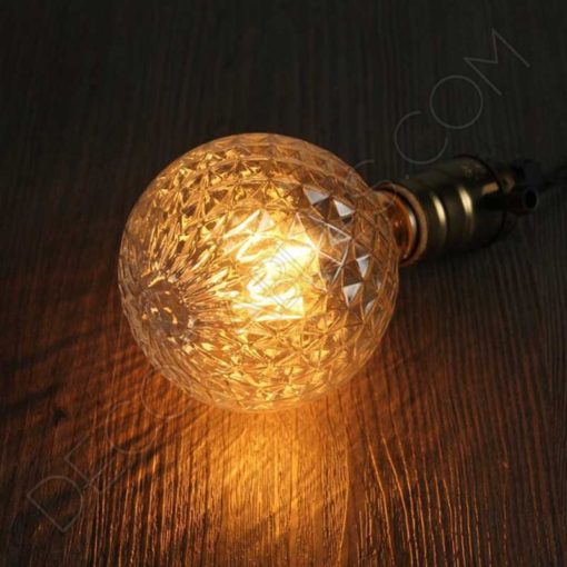 Bombilla filamento Led Globo Diamante ámbar (120mm) 3 Bombilla decorativa led globo diamante cristal ámbar 4w