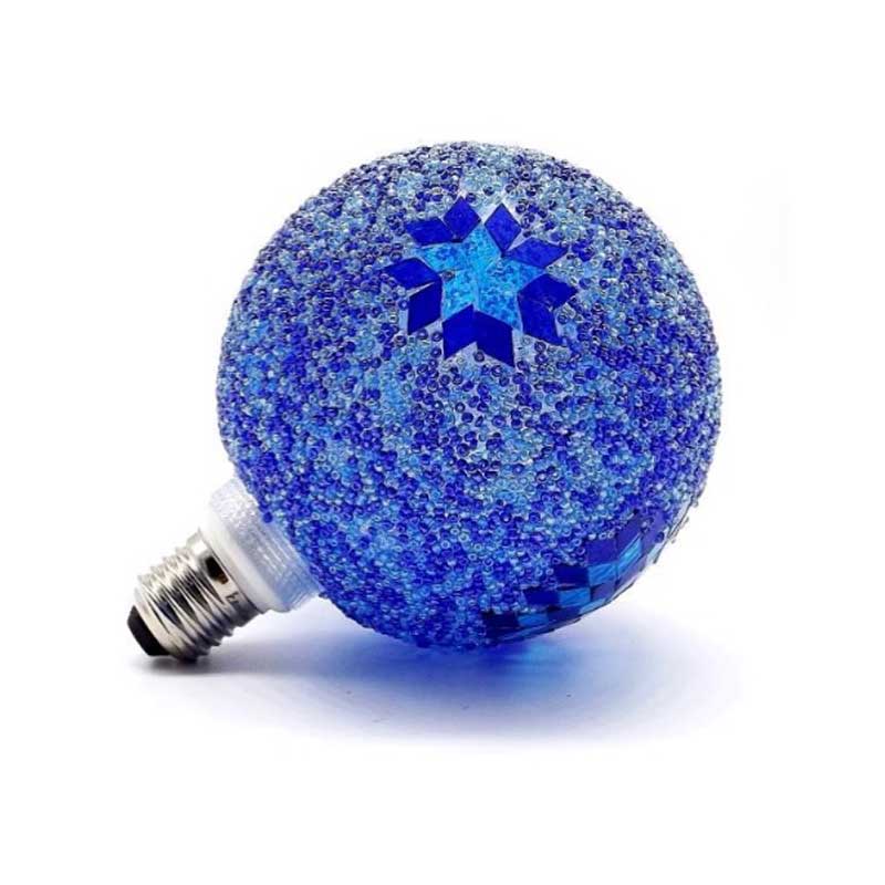 Bombilla decorativa led globo cristal craqueado azul Bombilla decorativa led globo cristal craqueado azul