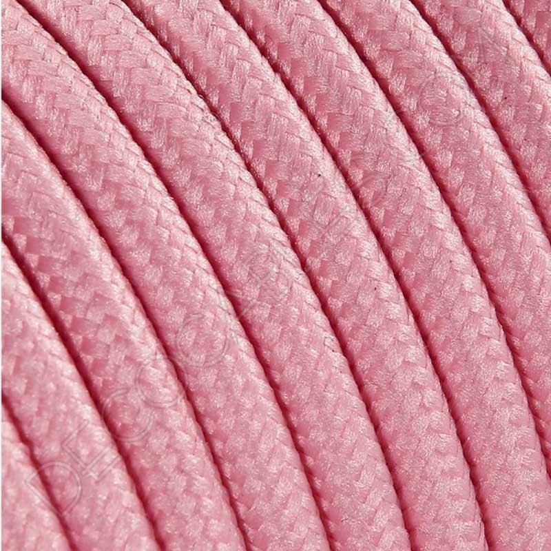Cable textil eléctrico rosa pálido Cable textil eléctrico rosa pálido