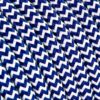 Cable textil liso azul y blanco zig zag