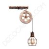 Lámpara aplique polea Vintage industrial 3 Aplique con polea estilo vintage rústico