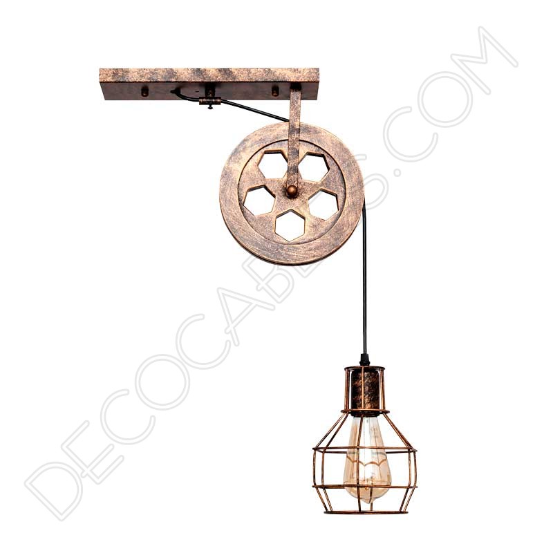 Aplique con polea estilo vintage rústico Aplique con polea estilo vintage rústico