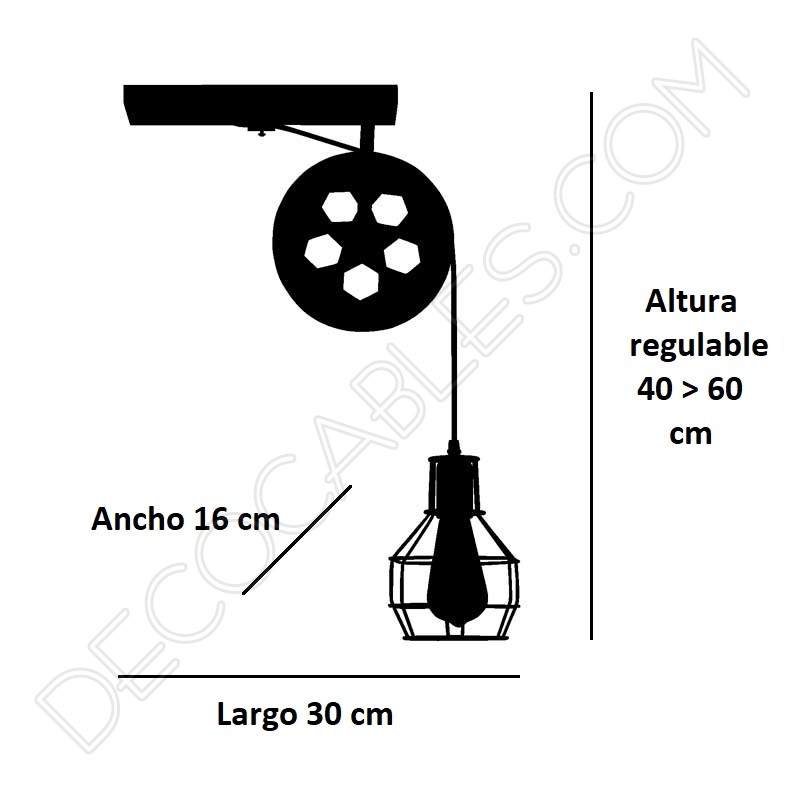 Aplique con polea estilo vintage rústico Aplique con polea estilo vintage rústico
