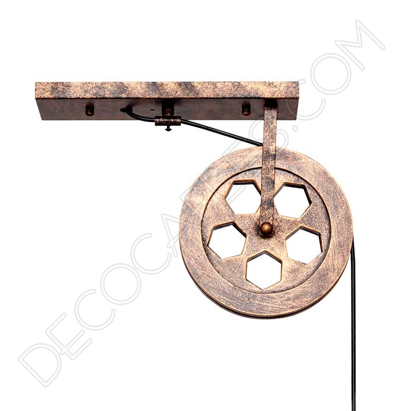 Aplique con polea estilo vintage rústico Aplique con polea estilo vintage rústico