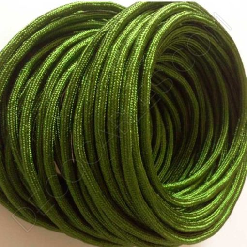Cable eléctrico textil redondo verde oliva