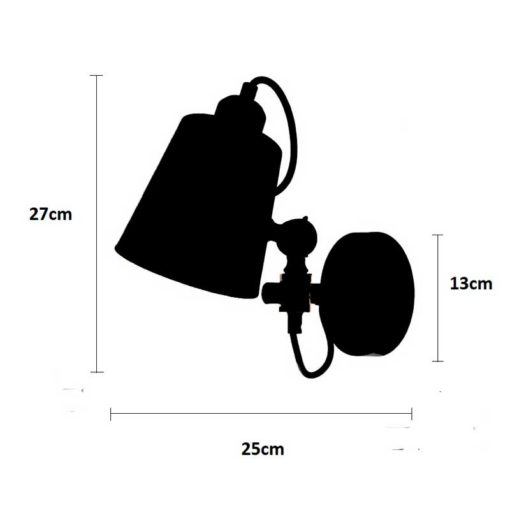 Lámpara Aplique de pared Vintage en hierro y madera (negro) 2 Lámpara aplique de pared vintage hierro y madera