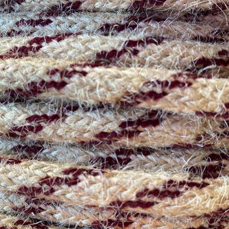 Cable eléctrico redondo cuerda de yute bicolor granate 2x0,75 Cable eléctrico redondo cuerda de yute bicolor granate 2x0,75