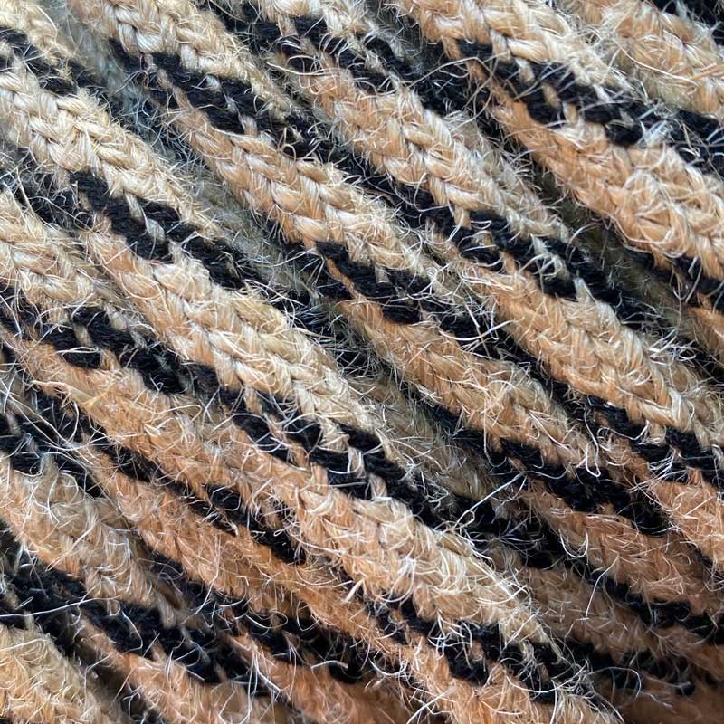 Cable eléctrico redondo cuerda de yute bicolor negro 2x0,75 Cable eléctrico redondo cuerda de yute bicolor negro 2x0,75