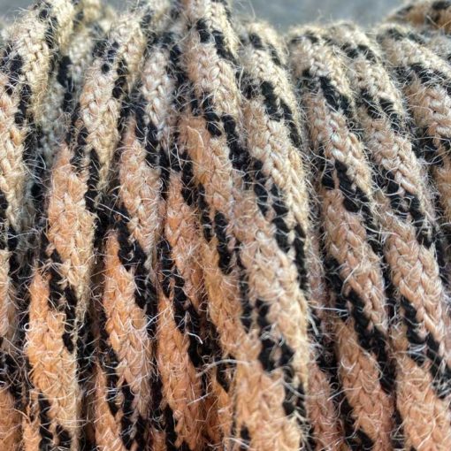 Cable eléctrico redondo cuerda de yute bicolor negro 2x0,75