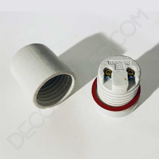 Portalámparas cerámico blanco sin pulir 3 Portalámparas cerámico industrial sin pulir casquillo E27